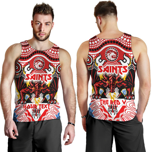 Australia Illawarra and St George Indigenous Custom Men Tank Top - The RED V With Indigenous Culture Tank Top Australia Illawarra and St George Indigenous Custom Men Tank Top - The RED V With Indigenous Culture Tank Top