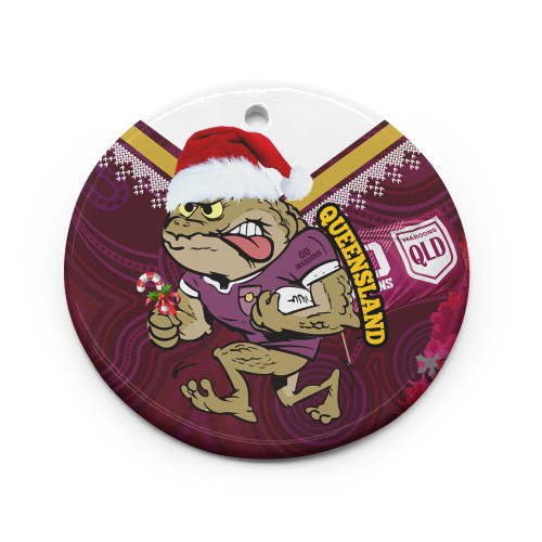 Cane Toads Rugby League Ornaments - Cane Toads Maroons Aboriginal Inspired Christmas Vibes Ornaments Cane Toads Rugby League Ornaments - Cane Toads Maroons Aboriginal Inspired Christmas Vibes Ornaments