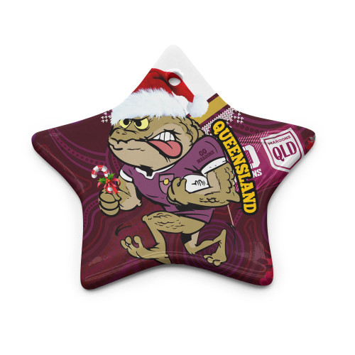 Cane Toads Rugby League Ornaments - Cane Toads Maroons Aboriginal Inspired Christmas Vibes Ornaments Cane Toads Rugby League Ornaments - Cane Toads Maroons Aboriginal Inspired Christmas Vibes Ornaments