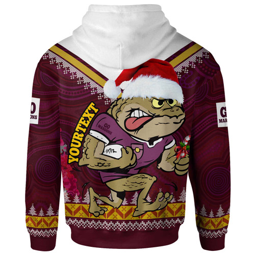 Cane Toads Hoodie - Custom Cane Toads Maroons Aboriginal Inspired Christmas Vibes Hoodie Cane Toads Hoodie - Custom Cane Toads Maroons Aboriginal Inspired Christmas Vibes Hoodie