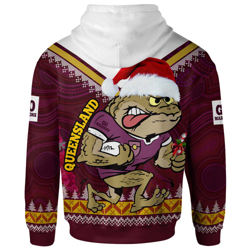 Cane Toads Hoodie - Custom Cane Toads Maroons Aboriginal Inspired Christmas Vibes Hoodie Cane Toads Hoodie - Custom Cane Toads Maroons Aboriginal Inspired Christmas Vibes Hoodie