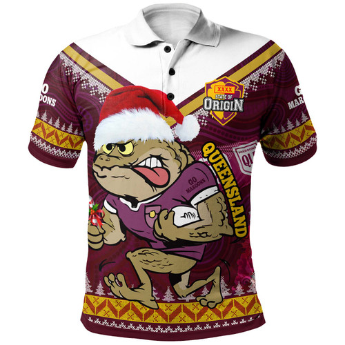 Cane Toads Polo Shirt - Custom Cane Toads Aboriginal Inspired Christmas Vibes Polo Shirt