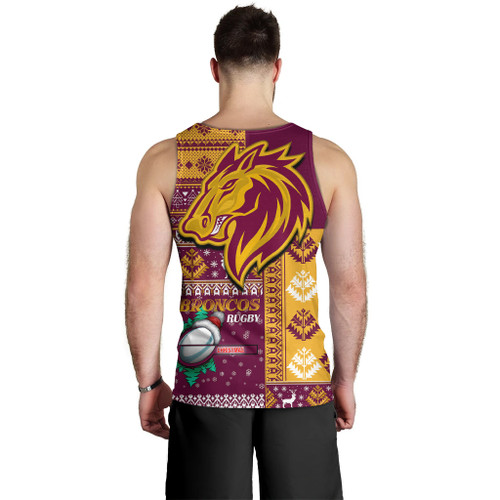 Brisbane Broncos Men Tank Top - Christmas Snowflakes Brisbane Broncos Mascot Men Tank Top Brisbane Broncos Men Tank Top - Christmas Snowflakes Brisbane Broncos Mascot Men Tank Top