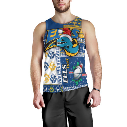 Parramatta Eels Men Tank Top - Christmas Snowflakes Parramatta Eels Mascot Men Tank Top Parramatta Eels Men Tank Top - Christmas Snowflakes Parramatta Eels Mascot Men Tank Top