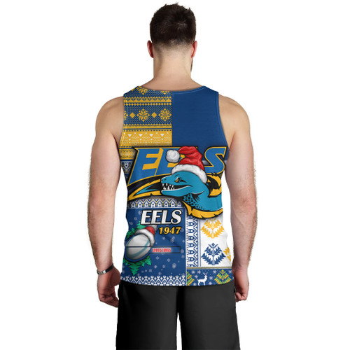 Parramatta Eels Men Tank Top - Christmas Snowflakes Parramatta Eels Mascot Men Tank Top Parramatta Eels Men Tank Top - Christmas Snowflakes Parramatta Eels Mascot Men Tank Top