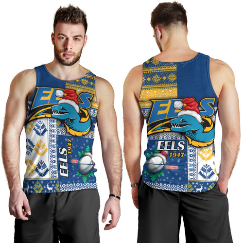 Parramatta Eels Men Tank Top - Christmas Snowflakes Parramatta Eels Mascot Men Tank Top Parramatta Eels Men Tank Top - Christmas Snowflakes Parramatta Eels Mascot Men Tank Top