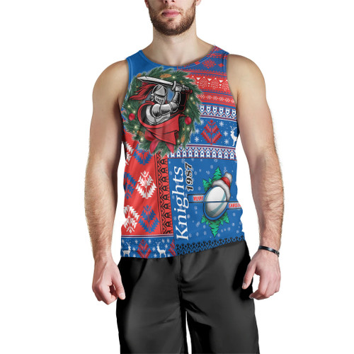 Newcastle Knights Men Tank Top - Christmas Snowflakes Newcastle Knights Ball Men Tank Top