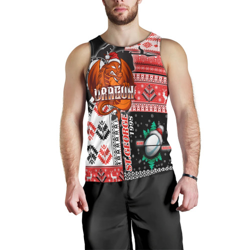 Australia St.George Men Tank Top - Christmas Snowflakes Dragon Mascot Men Tank Top Australia St.George Men Tank Top - Christmas Snowflakes Dragon Mascot Men Tank Top