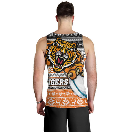 Wests Tigers Men Tank Top - Wests Tigers Mascot Knitted Christmas Pattern Men Tank Top Wests Tigers Men Tank Top - Wests Tigers Mascot Knitted Christmas Pattern Men Tank Top