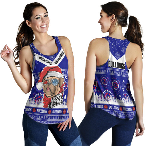 Canterbury-Bankstown Bulldogs Women Racerback Tank - Canterbury-Bankstown Bulldogs Ugly Christmas And Aboriginal Patterns Women Racerback Tank Canterbury-Bankstown Bulldogs Women Racerback Tank - Canterbury-Bankstown Bulldogs Ugly Christmas And Aboriginal Patterns Women Racerback Tank