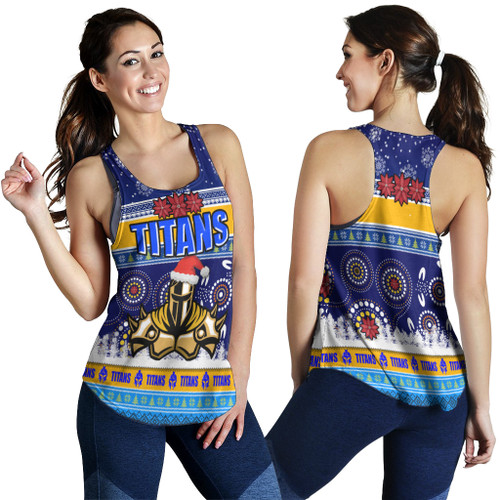 Gold Coast Titans Women Racerback Tank - Gold Coast Titans Ugly Christmas And Aboriginal Patterns Women Racerback Tank Gold Coast Titans Women Racerback Tank - Gold Coast Titans Ugly Christmas And Aboriginal Patterns Women Racerback Tank