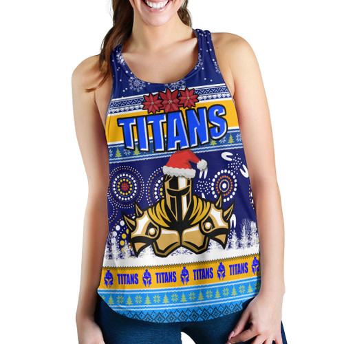Gold Coast Titans Women Racerback Tank - Gold Coast Titans Ugly Christmas And Aboriginal Patterns Women Racerback Tank Gold Coast Titans Women Racerback Tank - Gold Coast Titans Ugly Christmas And Aboriginal Patterns Women Racerback Tank