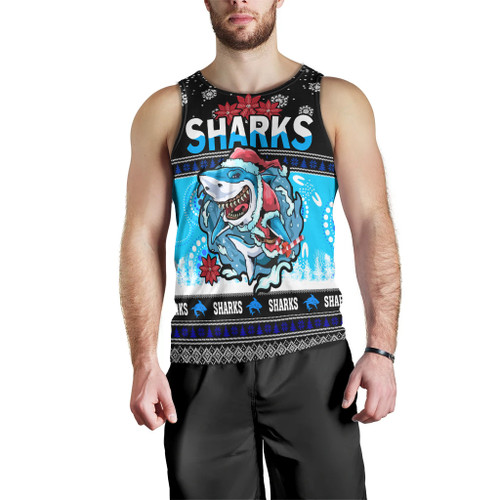 Cronulla-Sutherland Sharks Christmas Men Tank Top - Cronulla-Sutherland Sharks Ugly Christmas And Aboriginal Patterns Men Tank Top Cronulla-Sutherland Sharks Christmas Men Tank Top - Cronulla-Sutherland Sharks Ugly Christmas And Aboriginal Patterns Men Tank Top