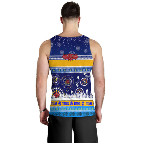 Gold Coast Titans Christmas Men Tank Top - Gold Coast Titans Ugly Christmas And Aboriginal Patterns Men Tank Top Gold Coast Titans Christmas Men Tank Top - Gold Coast Titans Ugly Christmas And Aboriginal Patterns Men Tank Top