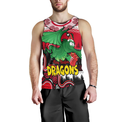 Australia St.George Christmas Men Tank Top - Dragon Aboriginal Inspried Xmas Men Tank Top Australia St.George Christmas Men Tank Top - Dragon Aboriginal Inspried Xmas Men Tank Top