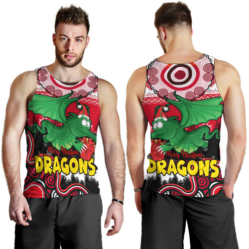 Australia St.George Christmas Men Tank Top - Dragon Aboriginal Inspried Xmas Men Tank Top Australia St.George Christmas Men Tank Top - Dragon Aboriginal Inspried Xmas Men Tank Top
