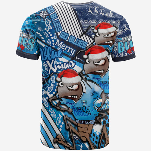 New South Wales League Blue Xmas T-shirt - Custom NSW Blues Cockroach's Army Fishing Inspired T-shirt New South Wales League Blue Xmas T-shirt - Custom NSW Blues Cockroach's Army Fishing Inspired T-shirt