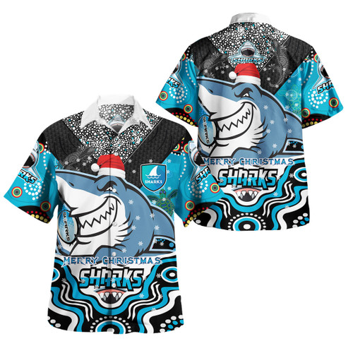Cronulla Hawaiian Shirt - Merry Christmas Super Cronulla Indigenous Hawaiian Shirt Cronulla Hawaiian Shirt - Merry Christmas Super Cronulla Indigenous Hawaiian Shirt