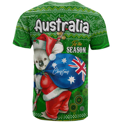 Aboriginal Christmas T-Shirt - Custom Australia Koala Ugly Christmas with Aboriginal Inspired Green T-Shirt Aboriginal Christmas T-Shirt - Custom Australia Koala Ugly Christmas with Aboriginal Inspired Green T-Shirt