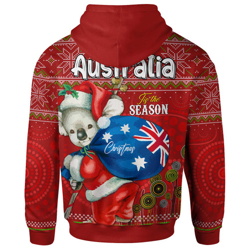 Aboriginal Christmas Hoodie - Custom Australia Koala Ugly Christmas with Aboriginal Inspired Red Hoodie Aboriginal Christmas Hoodie - Custom Australia Koala Ugly Christmas with Aboriginal Inspired Red Hoodie