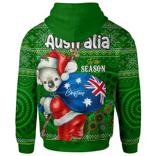 Aboriginal Christmas Hoodie - Custom Australia Koala Ugly Christmas with Aboriginal Inspired Green Hoodie Aboriginal Christmas Hoodie - Custom Australia Koala Ugly Christmas with Aboriginal Inspired Green Hoodie
