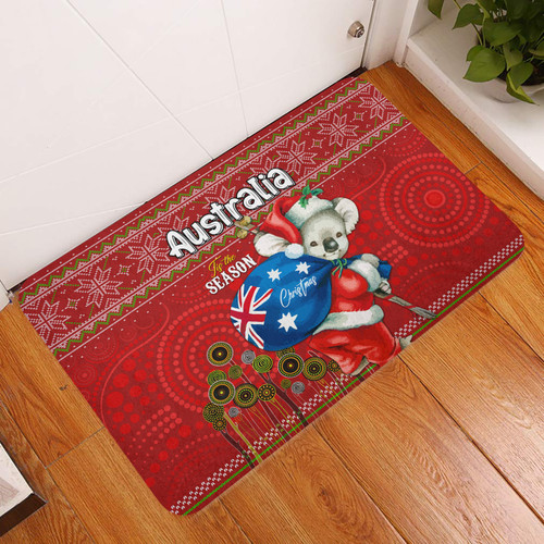 Aboriginal Christmas Door Mat - Australia Koala Ugly Christmas with Aboriginal Inspired Red Door Mat Aboriginal Christmas Door Mat - Australia Koala Ugly Christmas with Aboriginal Inspired Red Door Mat