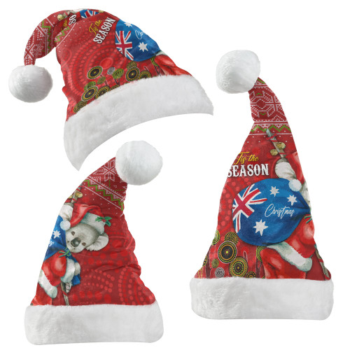 Aboriginal Christmas Hat - Australia Koala Ugly Christmas with Aboriginal Inspired Red Hat Aboriginal Christmas Hat - Australia Koala Ugly Christmas with Aboriginal Inspired Red Hat