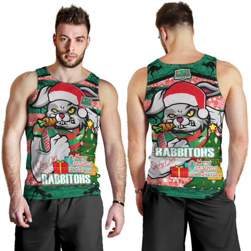 South Sydney Rabbitohs Christmas Men Tank Top - Merry Christmas Super South Sydney Rabbitohs With Ball And Patterns South Sydney Rabbitohs Christmas Men Tank Top - Merry Christmas Super South Sydney Rabbitohs With Ball And Patterns
