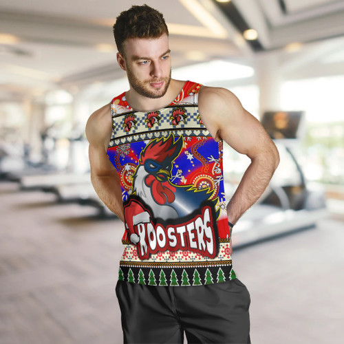 Sydney Roosters Christmas Men Tank Top - Xmas Sydney Roosters Christmas Balls, Snowflake With Aboriginal Patterns Men Tank Top Sydney Roosters Christmas Men Tank Top - Xmas Sydney Roosters Christmas Balls, Snowflake With Aboriginal Patterns Men Tank Top
