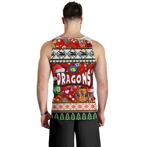 Australia Dragons Christmas Men Tank Top - Xmas Dragon Christmas Balls, Snowflake With Aboriginal Inspired Patterns Men Tank Top Australia Dragons Christmas Men Tank Top - Xmas Dragon Christmas Balls, Snowflake With Aboriginal Inspired Patterns Men Tank Top