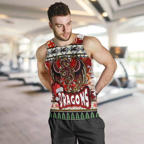Australia Dragons Christmas Men Tank Top - Xmas Dragon Christmas Balls, Snowflake With Aboriginal Inspired Patterns Men Tank Top Australia Dragons Christmas Men Tank Top - Xmas Dragon Christmas Balls, Snowflake With Aboriginal Inspired Patterns Men Tank Top