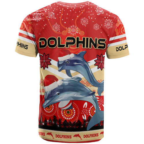 Redcliffe Dolphins Christmas T-shirt - Custom Redcliffe Dolphins Christmas with Ugly Pattern and Aboriginal Inspired T-shirt Redcliffe Dolphins Christmas T-shirt - Custom Redcliffe Dolphins Christmas with Ugly Pattern and Aboriginal Inspired T-shirt