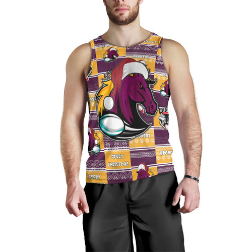 Brisbane Broncos Christmas Men Tank Top - Brisbane Broncos Merry Christmas Random Square Pattern Men Tank Top Brisbane Broncos Christmas Men Tank Top - Brisbane Broncos Merry Christmas Random Square Pattern Men Tank Top