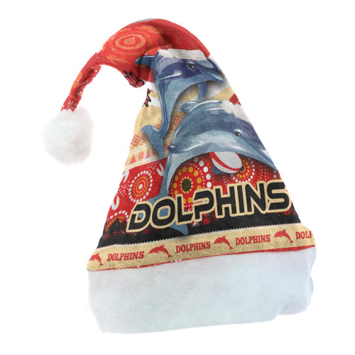 Redcliffe Dolphins Christmas Hat - Dolphins Christmas with Ugly Pattern and Aboriginal Inspired Hat