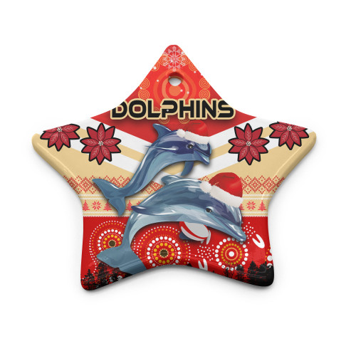 Redcliffe Dolphins Christmas Ornaments - Redcliffe Dolphins Christmas with Ugly Pattern and Aboriginal Inspired Ornaments Redcliffe Dolphins Christmas Ornaments - Redcliffe Dolphins Christmas with Ugly Pattern and Aboriginal Inspired Ornaments