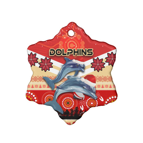 Redcliffe Dolphins Christmas Ornaments - Redcliffe Dolphins Christmas with Ugly Pattern and Aboriginal Inspired Ornaments Redcliffe Dolphins Christmas Ornaments - Redcliffe Dolphins Christmas with Ugly Pattern and Aboriginal Inspired Ornaments