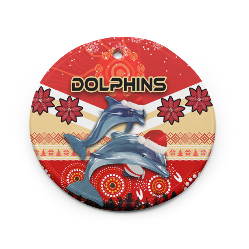 Redcliffe Dolphins Christmas Ornaments - Redcliffe Dolphins Christmas with Ugly Pattern and Aboriginal Inspired Ornaments Redcliffe Dolphins Christmas Ornaments - Redcliffe Dolphins Christmas with Ugly Pattern and Aboriginal Inspired Ornaments