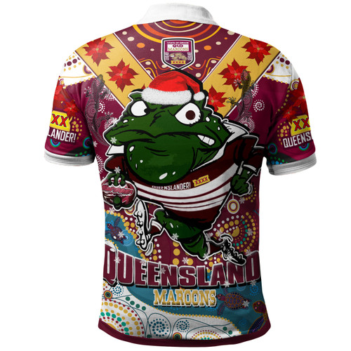 Queensland Maroons Christmas Polo Shirt - Custom Maroons Super Cane Toad In Culture Christmas Polo Shirt Queensland Maroons Christmas Polo Shirt - Custom Maroons Super Cane Toad In Culture Christmas Polo Shirt