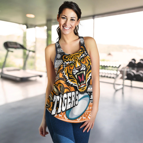 Wests Tigers Women Racerback Tank - Wests Tigers Mascot Knitted Christmas Pattern Women Racerback Tank Wests Tigers Women Racerback Tank - Wests Tigers Mascot Knitted Christmas Pattern Women Racerback Tank