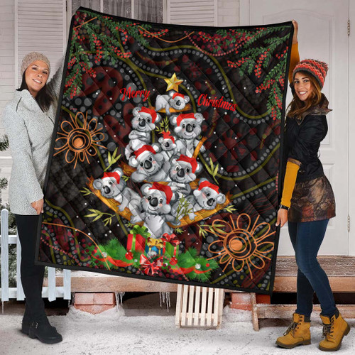 Aboriginal Christmas Quilt - Aussie Koala Christmas Tree with Aboriginal Inspired Quilt Aboriginal Christmas Quilt - Aussie Koala Christmas Tree with Aboriginal Inspired Quilt
