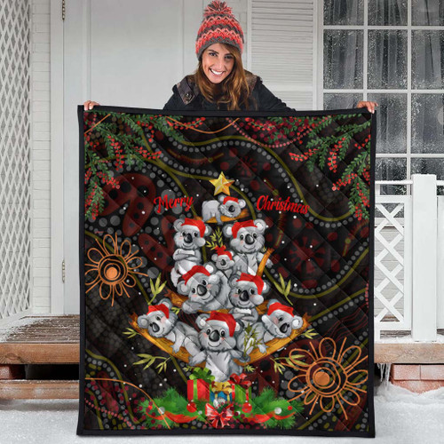 Aboriginal Christmas Quilt - Aussie Koala Christmas Tree with Aboriginal Inspired Quilt Aboriginal Christmas Quilt - Aussie Koala Christmas Tree with Aboriginal Inspired Quilt