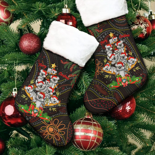 Aboriginal Christmas Stocking - Aussie Koala Christmas Tree with Aboriginal Inspired Stocking Aboriginal Christmas Stocking - Aussie Koala Christmas Tree with Aboriginal Inspired Stocking