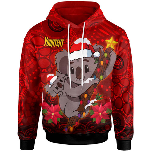 Aboriginal Christmas Hoodie - Custom Aussie Koala Christmas Poinsettia with Aboriginal Inspired Hoodie Aboriginal Christmas Hoodie - Custom Aussie Koala Christmas Poinsettia with Aboriginal Inspired Hoodie