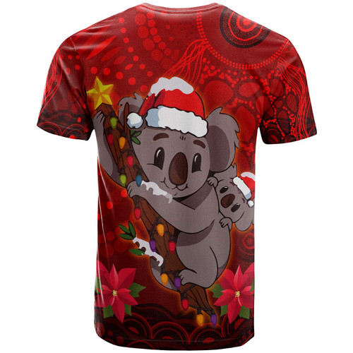 Aboriginal Christmas T-shirt - Custom Aussie Koala Christmas Poinsettia with Aboriginal Inspired T-shirt Aboriginal Christmas T-shirt - Custom Aussie Koala Christmas Poinsettia with Aboriginal Inspired T-shirt