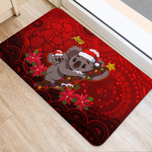 Aboriginal Christmas Door Mat - Aussie Koala Christmas Poinsettia with Aboriginal Inspired Door Mat Aboriginal Christmas Door Mat - Aussie Koala Christmas Poinsettia with Aboriginal Inspired Door Mat