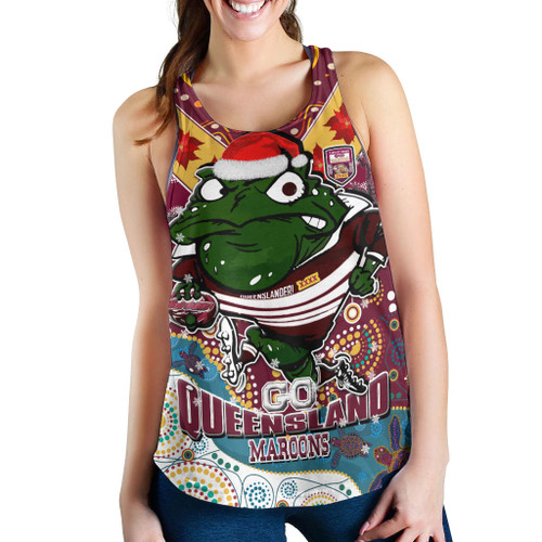 Queensland Maroons Christmas Women Racerback Tank - Custom Maroons Super Cane Toad In Culture Queensland Maroons Christmas Women Racerback Tank - Custom Maroons Super Cane Toad In Culture