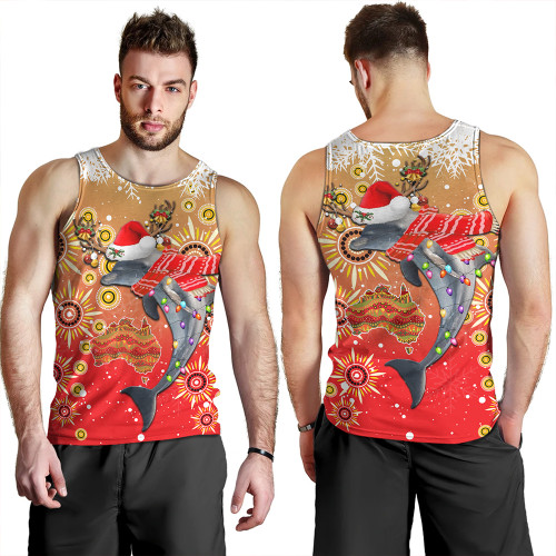 Redcliffe Dolphins Christmas Men Tank Top - Redcliffe Dolphins Christmas Hat Pattern Snown Style Men Tank Top Redcliffe Dolphins Christmas Men Tank Top - Redcliffe Dolphins Christmas Hat Pattern Snown Style Men Tank Top