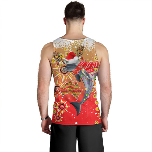 Redcliffe Dolphins Christmas Men Tank Top - Redcliffe Dolphins Christmas Hat Pattern Snown Style Men Tank Top Redcliffe Dolphins Christmas Men Tank Top - Redcliffe Dolphins Christmas Hat Pattern Snown Style Men Tank Top