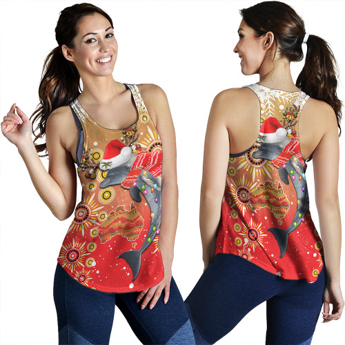 Redcliffe Dolphins Christmas Women Tank - Redcliffe Dolphins Christmas Hat Pattern Snown Style Women Tank Redcliffe Dolphins Christmas Women Tank - Redcliffe Dolphins Christmas Hat Pattern Snown Style Women Tank