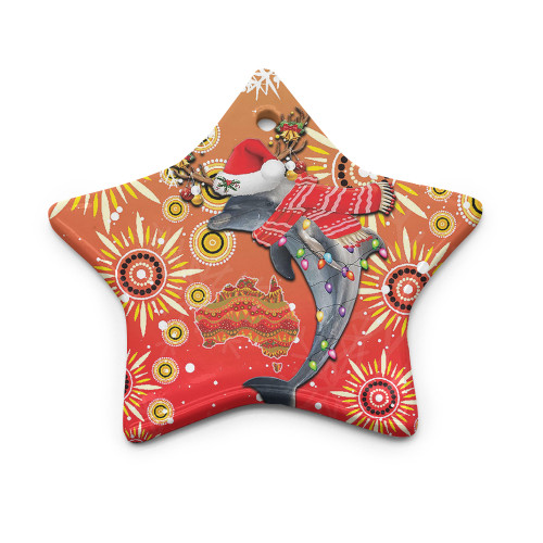 Redcliffe Dolphins Christmas Ornament - Redcliffe Dolphins Christmas Hat Pattern Snown Style Ornament Redcliffe Dolphins Christmas Ornament - Redcliffe Dolphins Christmas Hat Pattern Snown Style Ornament